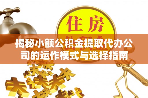白河揭秘小额公积金提取代办公司的运作模式与选择指南